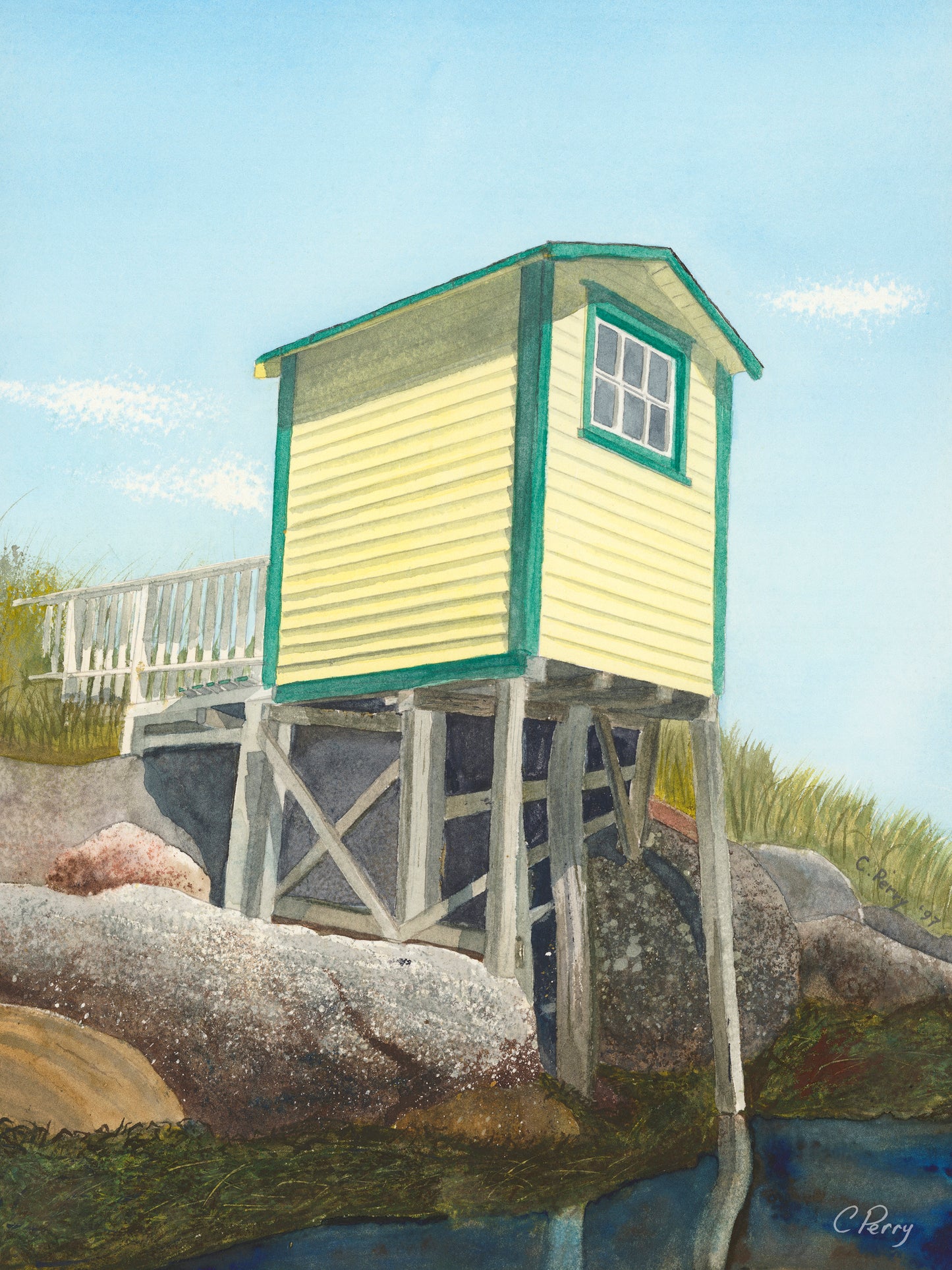 “Outhouse” Alphaeus Barbour’s Outhouse Watercolour Print