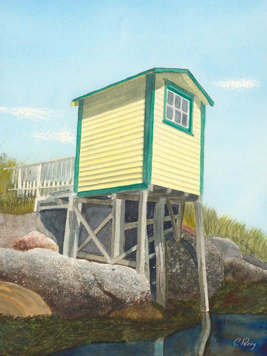 “Outhouse” Alphaeus Barbour’s Outhouse Watercolour Print